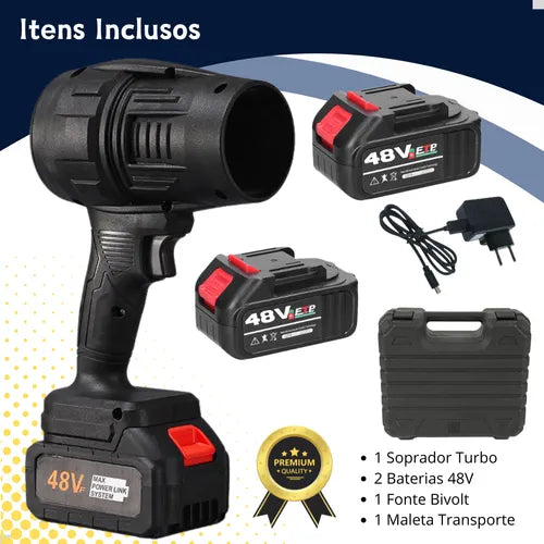 Soprador Turbo Ultra Portátil - BONUS: 2x Baterias, Cabo Carregador + Frete grátis (O Mais Potente da Categoria)